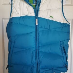 Helly Hansen Blue and White Puffer Vest